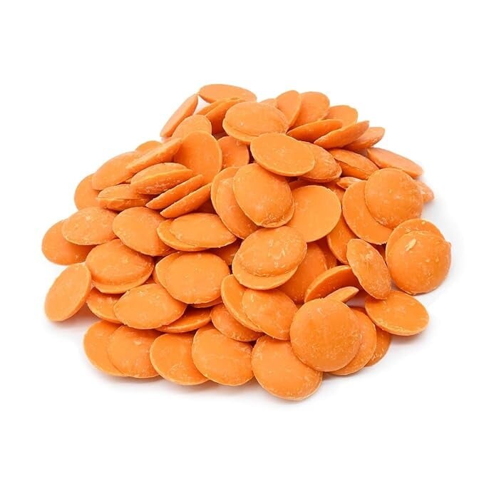 2.5lb Merckens Orange Chocolate Candy Melts for Dipping Coating Drizzling Baking and Decorating