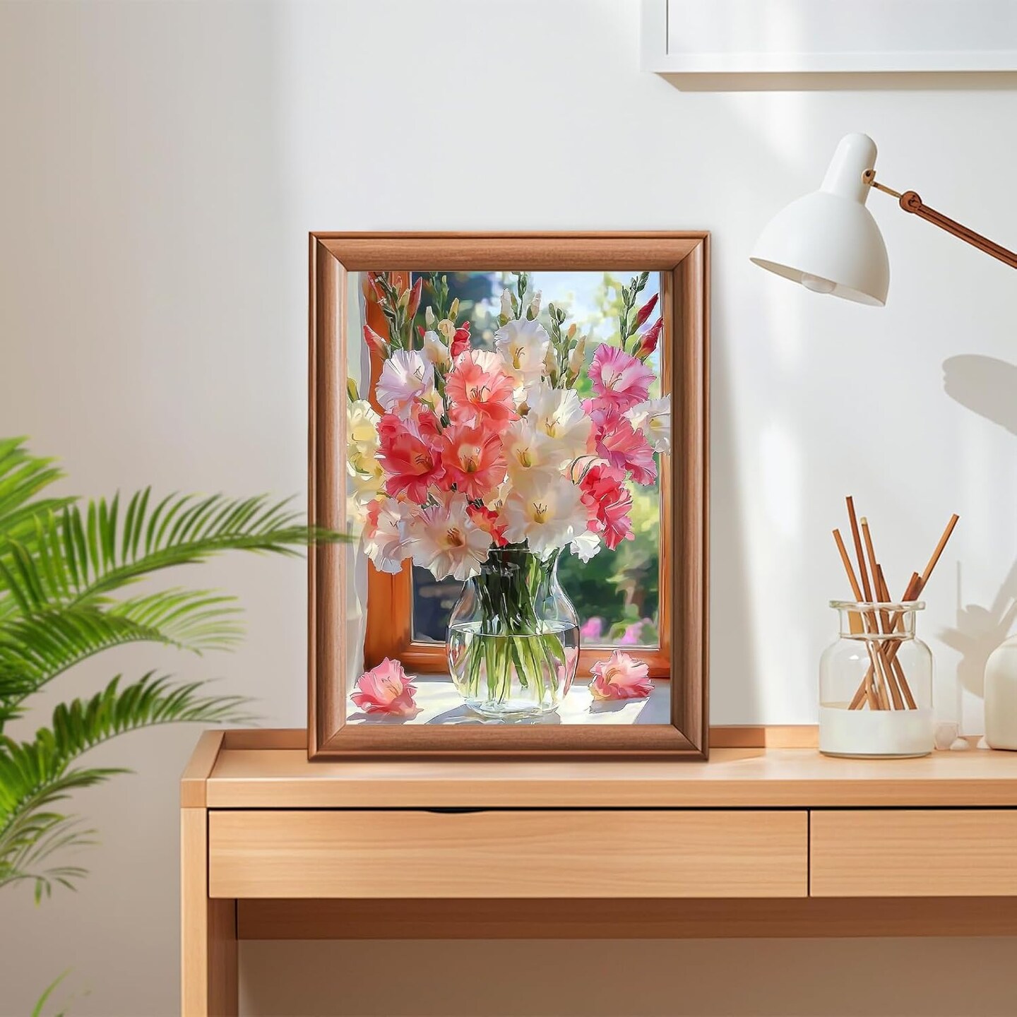 Gladiolus Flowers Diamond Art Kits for Adults, 12x16 inch