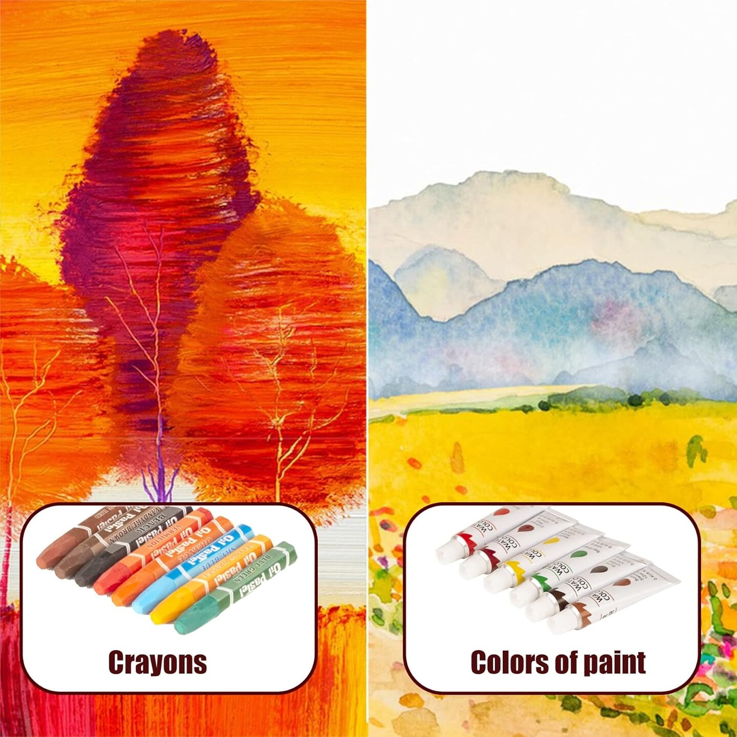 Wooden Art Set Crafts Drawing Painting Coloring Kit