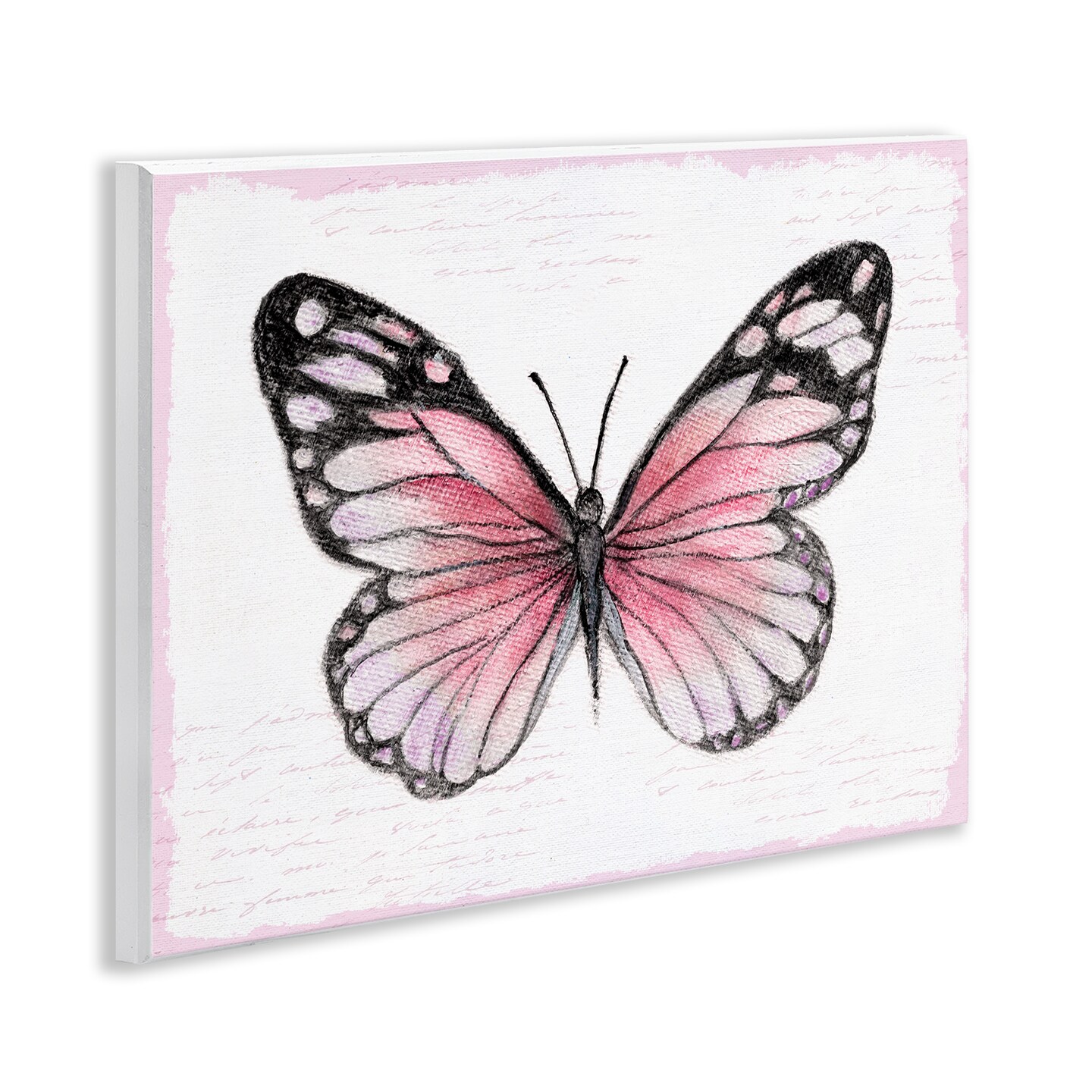 Stupell Industries Pink Monarch Butterfly Wall Plaque By Janet Tava