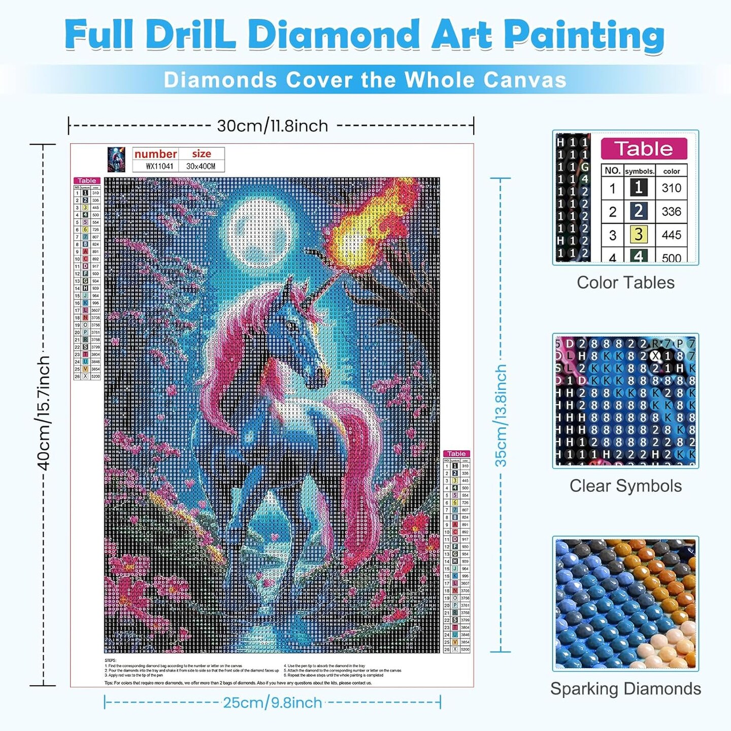 Horse Diamond Art Kits for Adults-12 X 16Inch