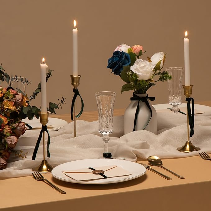 4 Colors Velvet Ribbon Set, 3/8" x 40Yard Premium Velvet Ribbon for Gift Wrapping, Christmas Velvet Ribbon Christmas Tree Velvet Ornaments Handmade Crafts Bow Making(Red,Green,White,Brown)