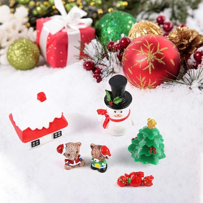 Accessories, Christmas Miniature Ornaments, DIY Snow Globe Figurines, Christmas Decorations for Christmas Party