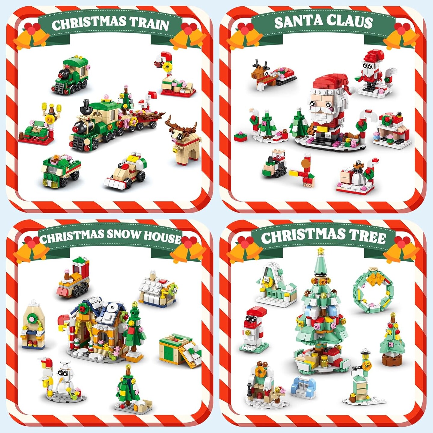 1123 Pieces Advent Calendar 2024 Building Blocks Set - 24 in 4 Building Brick Model for Countdown to Christmas - Gift Daily Collectible Surprises for Ages 8 Years and Up