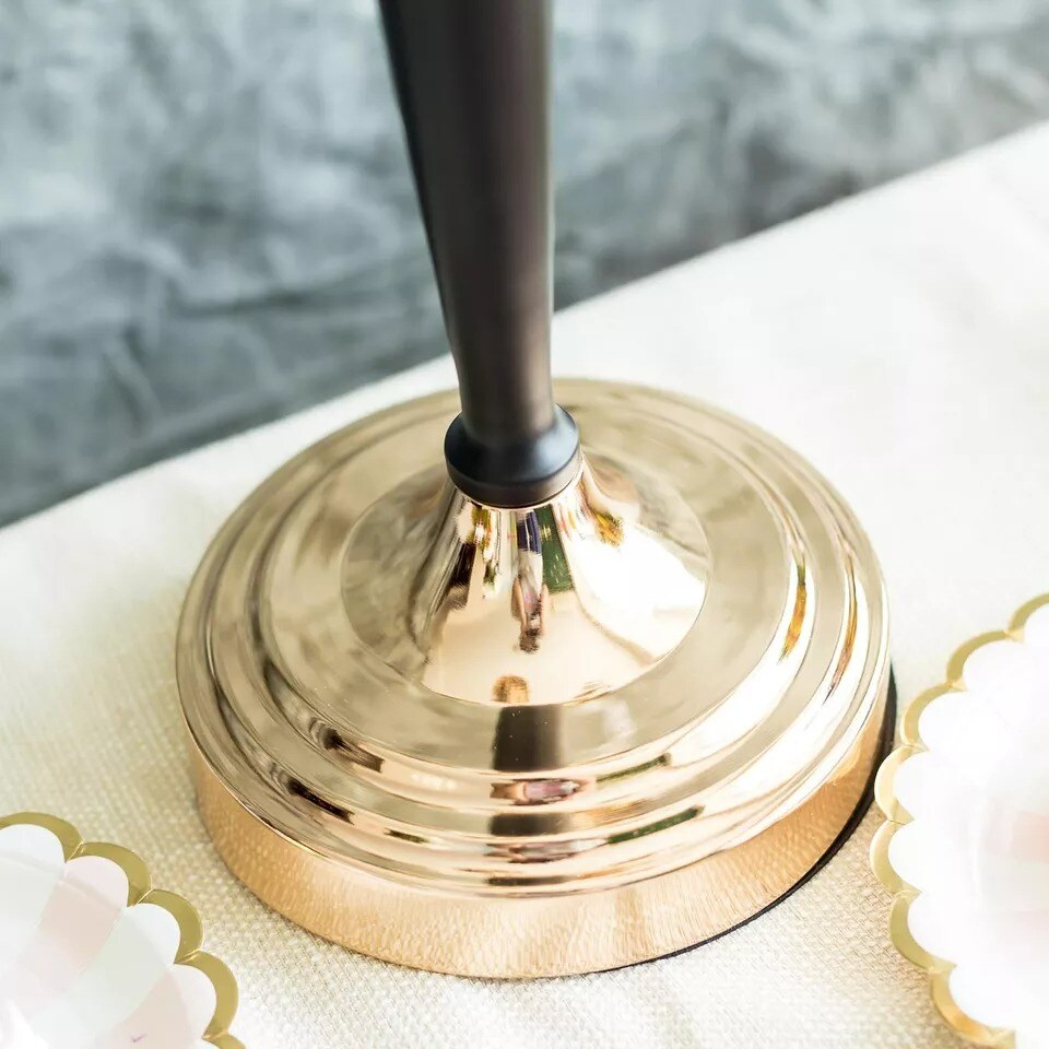 25&#x22; Gold Black Metallic Candelabra Candle Holders Wedding Party Centerpiece Home