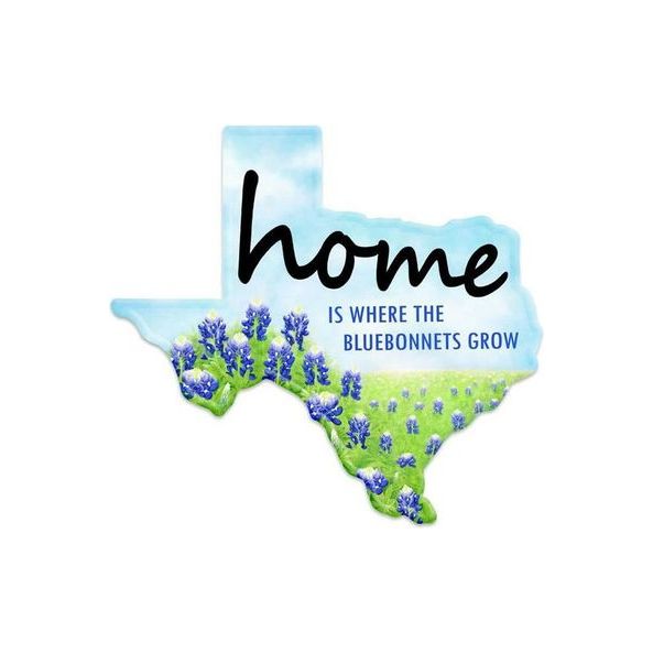 12&#x22; Metal Embossed Hanger: Texas Bluebonnets