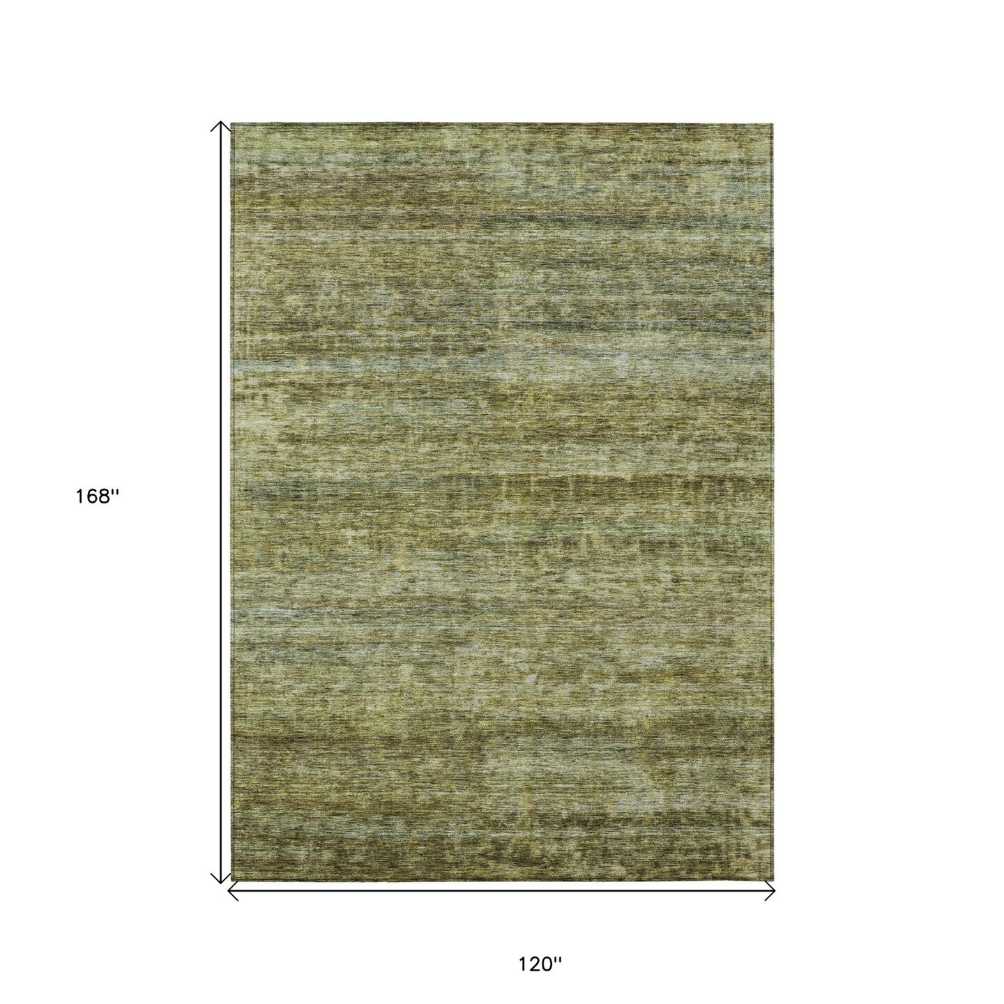 Edge Collections - 10' x 14' - Green - Washable Striped Area Rug for Indoor and Outdoor Use - 1 Piece