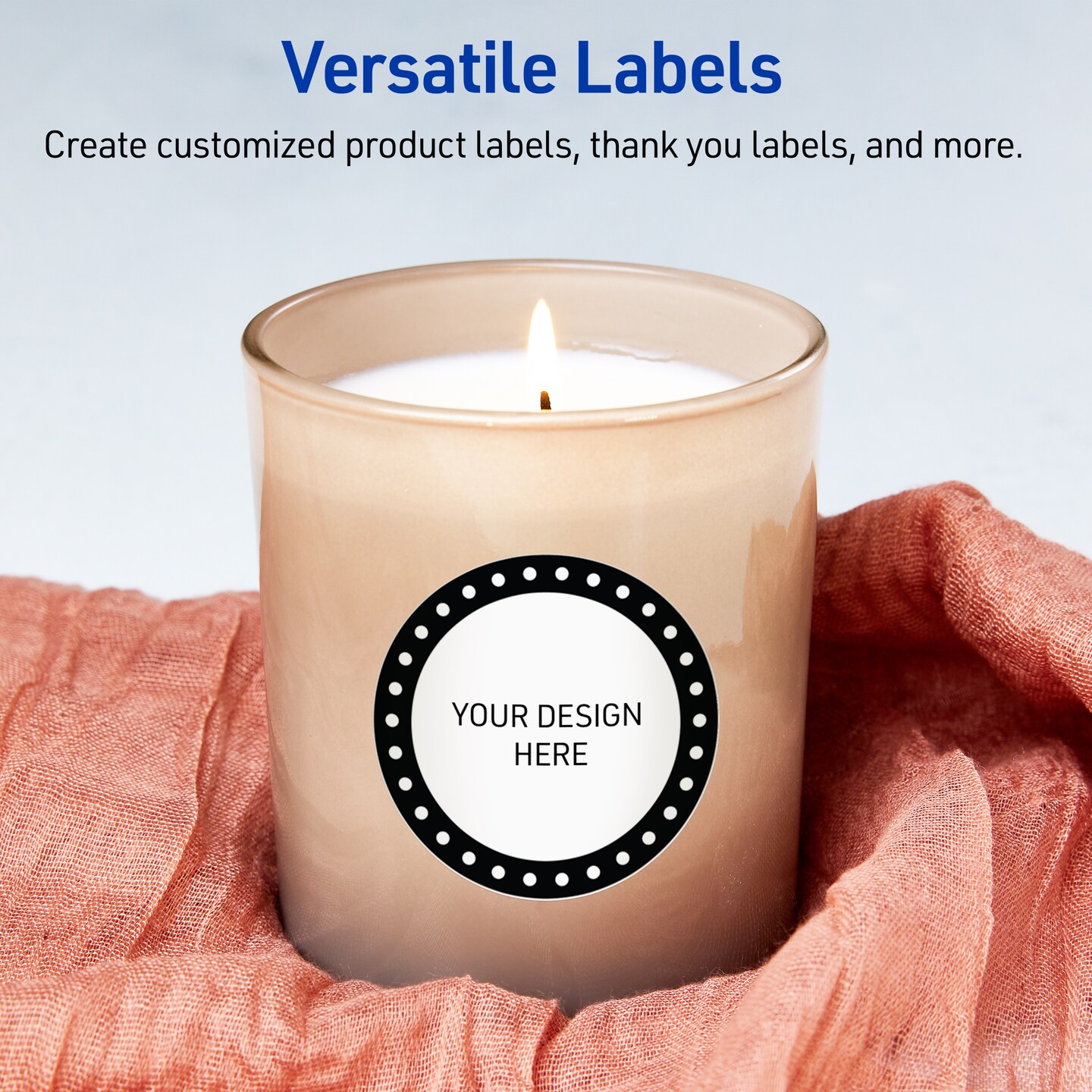 Avery Printable Round Labels, Black and White Polka Dots, 3" Diameter, Matte White Round Labels, Permanent, Laser/Inkjet, 60ct, Great for Product Labels