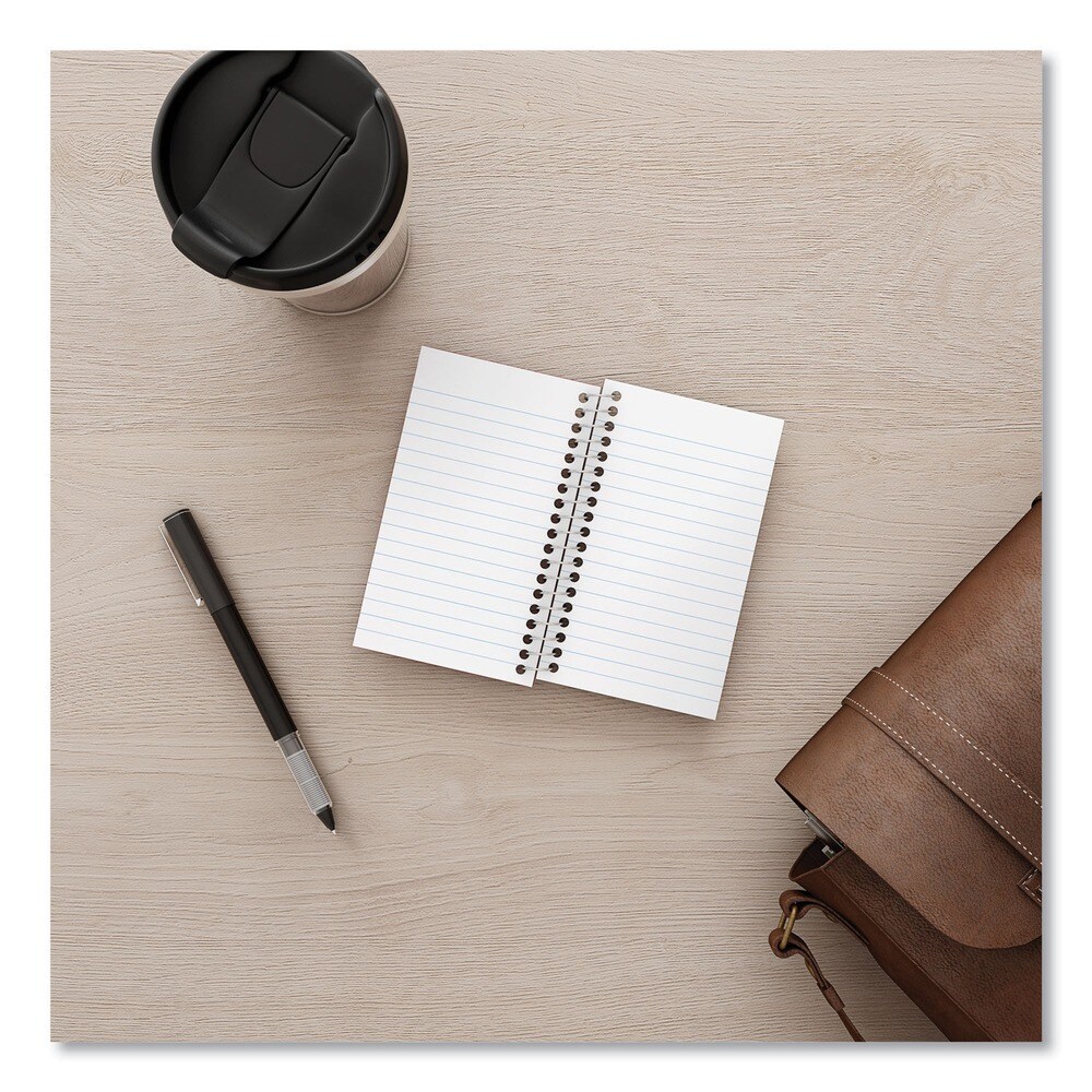 Universal 5 in. x 3 in. Wirebound Narrow Rule Memo Book - Red Cover (12/Pack)