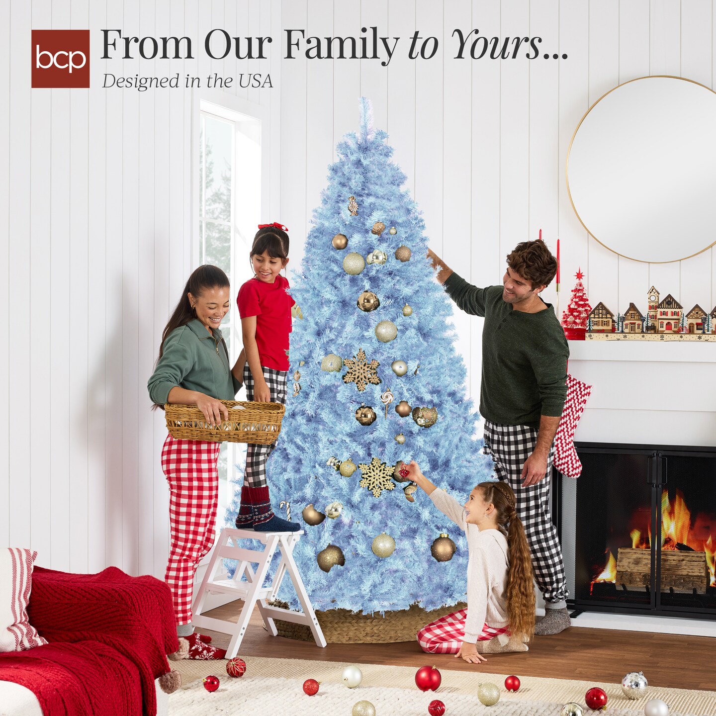 Best Choice Products Artificial Christmas Tree, Premium Unlit Pine Design, Dense Branches  w/Easy Assembly  - Baby Blue