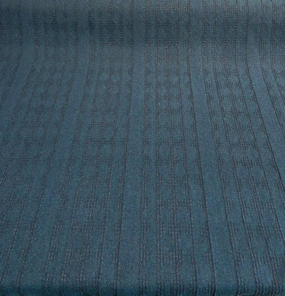 1 Yard Keystone Vertex Ocean Blue Woven Upholstery Fabric 54 Inch Width