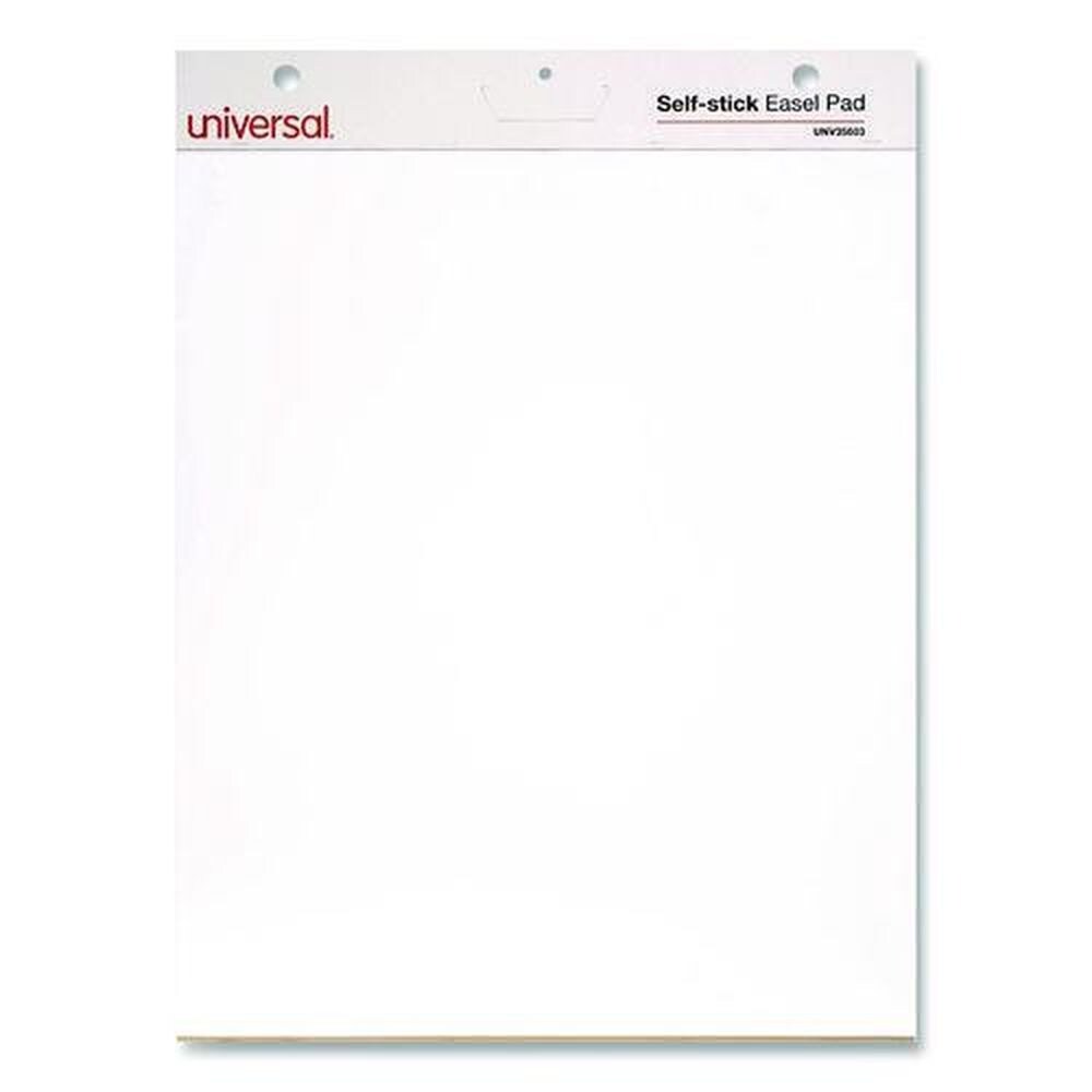 Universal 25 in. x 30 in. Unruled Self-Stick Easel Pad - White (2/Carton)