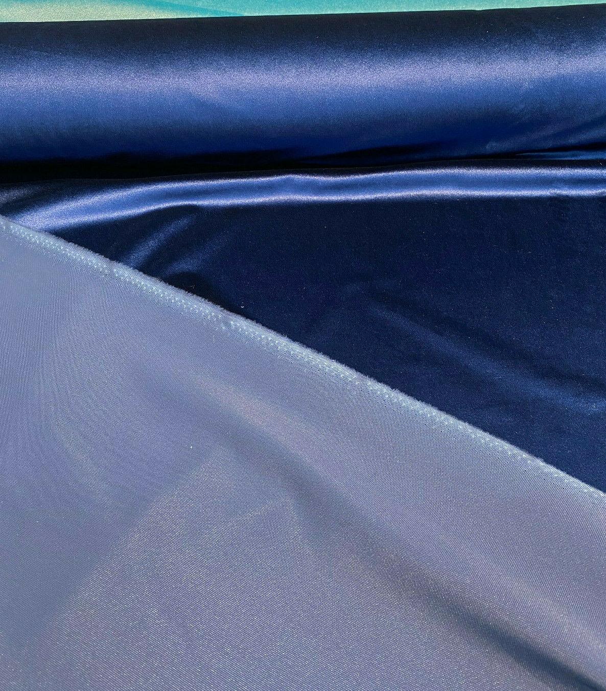 1 Yard Navy Blue Velveteen Velvet Drapery Upholstery Soft Durable 100% Polyester Fabric