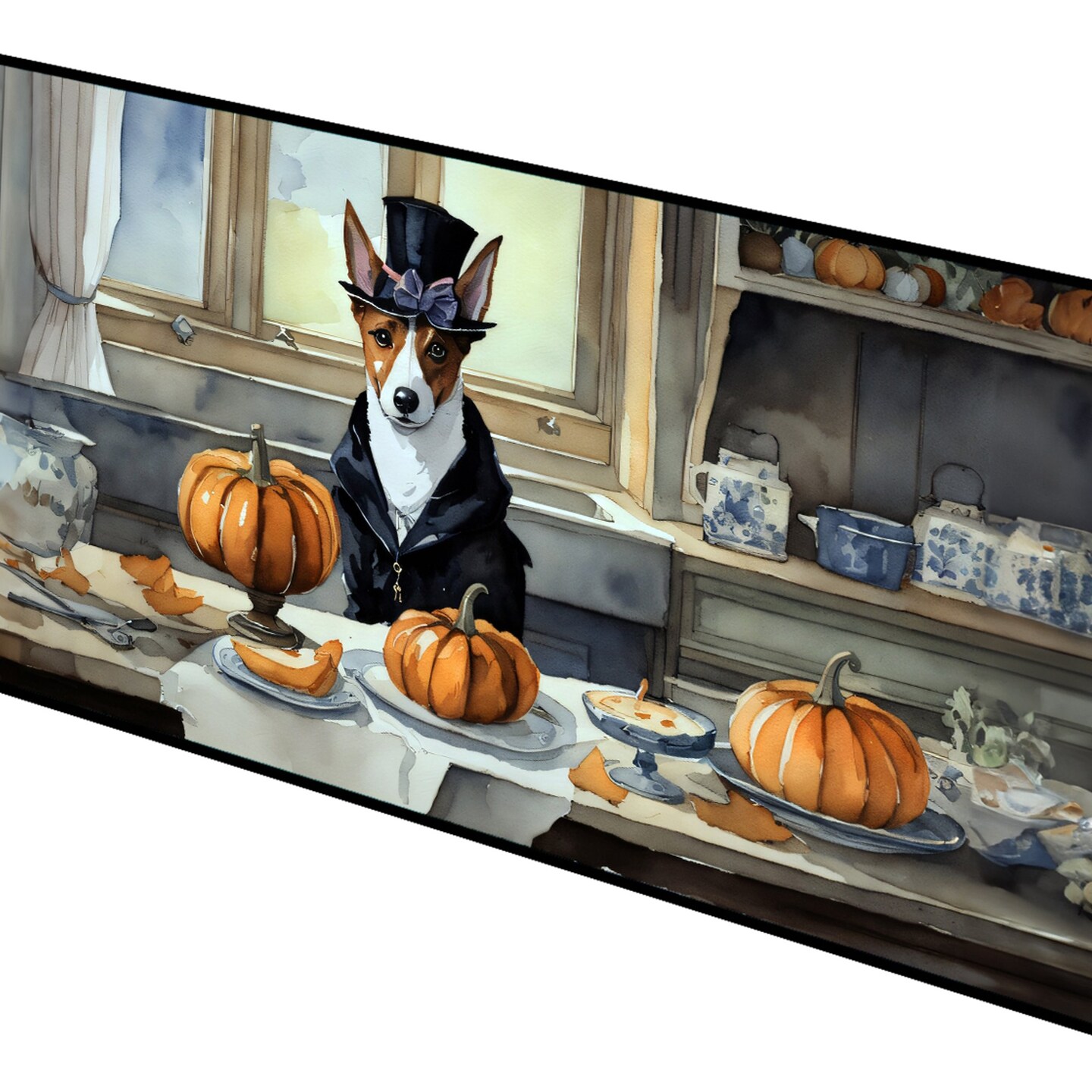 Edge Collections - 28&#x22; x 58&#x22; - Orange - Pumpkin Pie Artistic Runner Mat for Cozy Fall Decor - 1 Piece