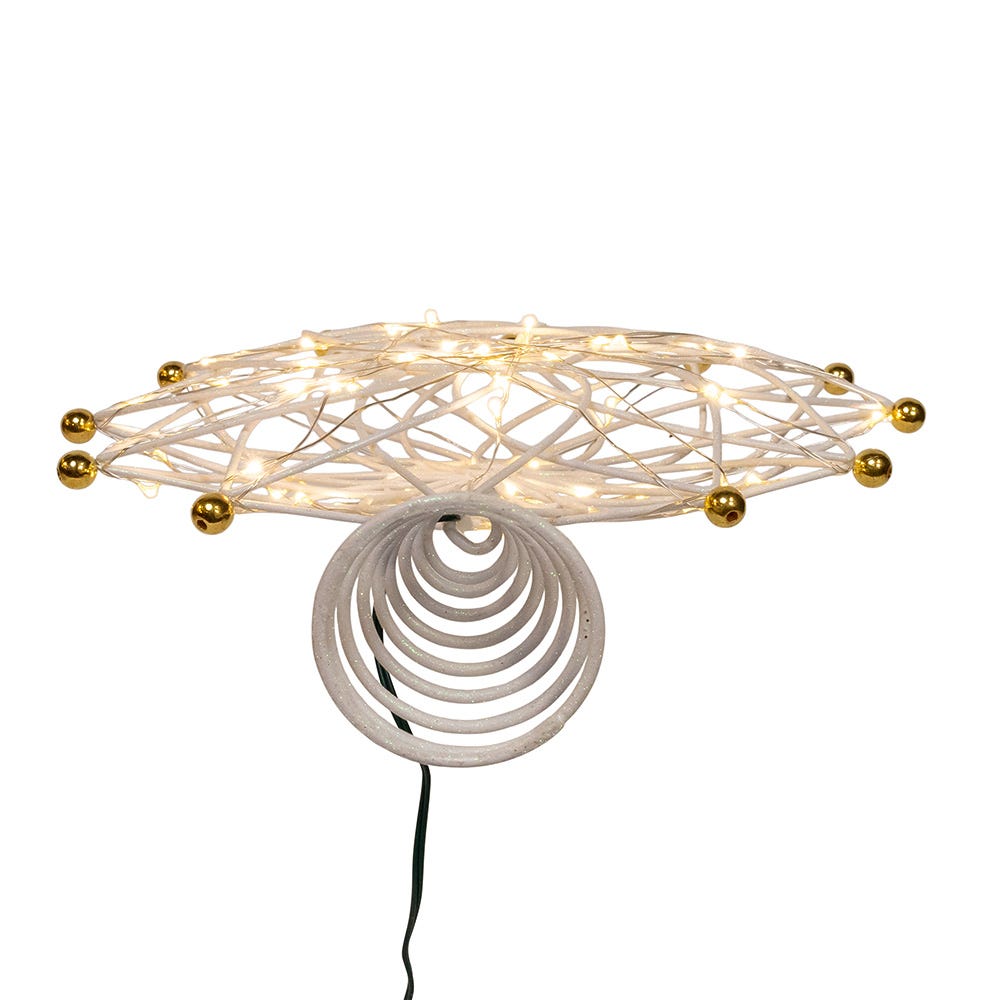 Kurt Adler stunning 14.5-Inch 50-Light Warm White LED 12-Point Star Tree Topper