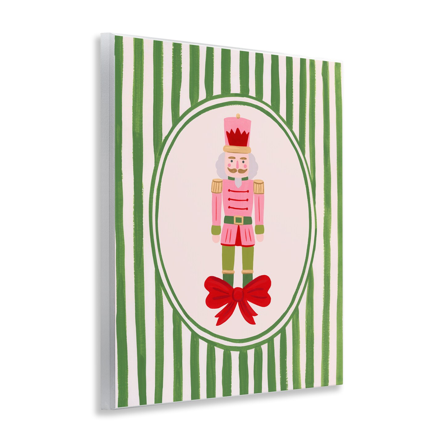 Stupell Industries Nutcracker with Ribbon Stripes Wall Plaque Art, design by Courtney Haley