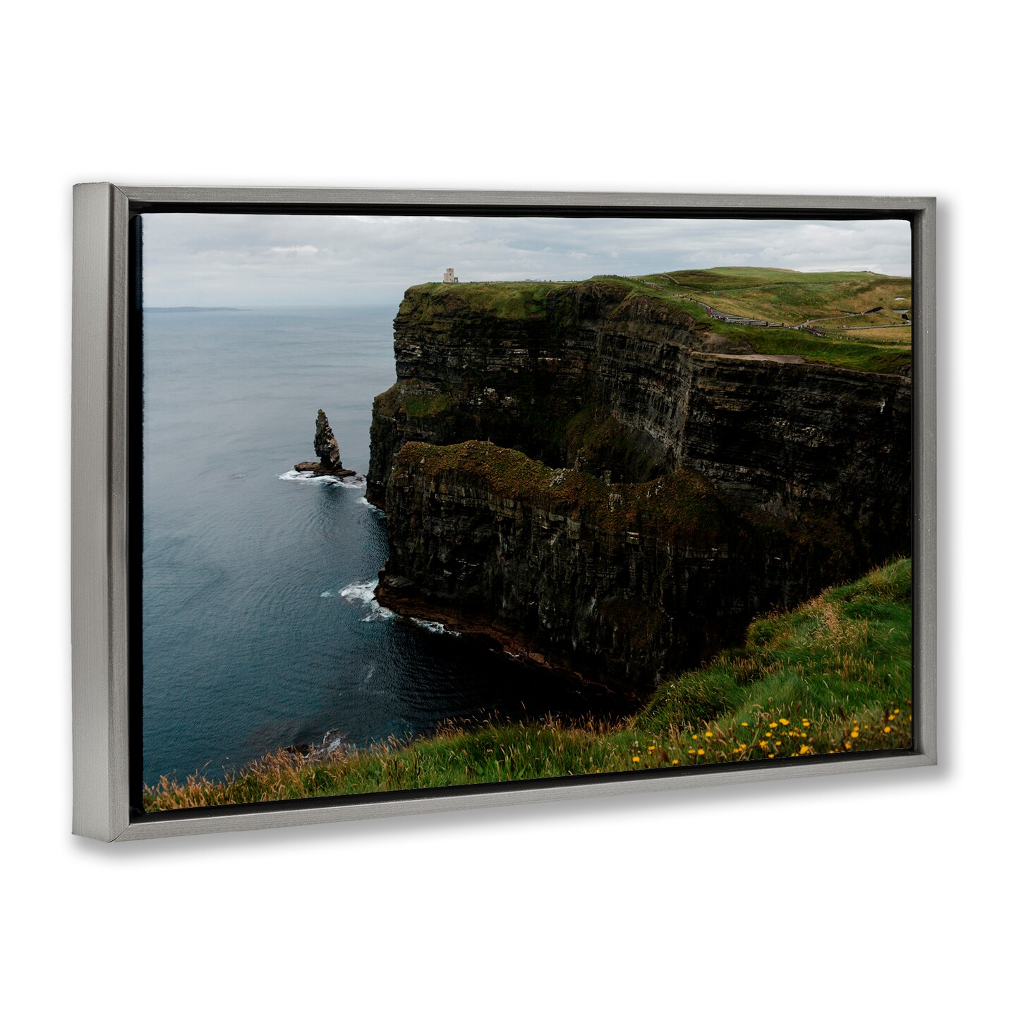 Stupell Industries Scenic Ireland Cliffs Black Framed Floater Canvas Wall Art, design by Jade Sharp Photo