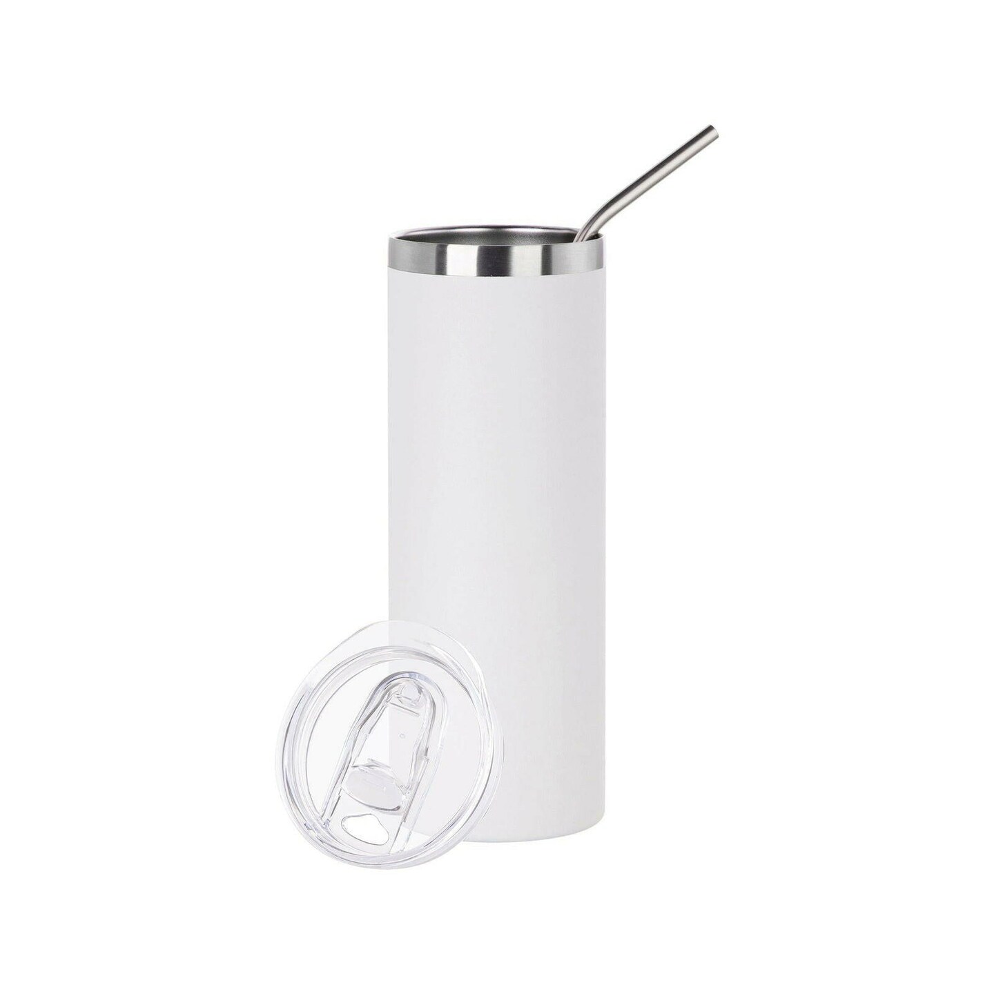 Craft Express 6 Pack Powder Coated Stainless Steel Tumblers with Straw &#x26; Lid