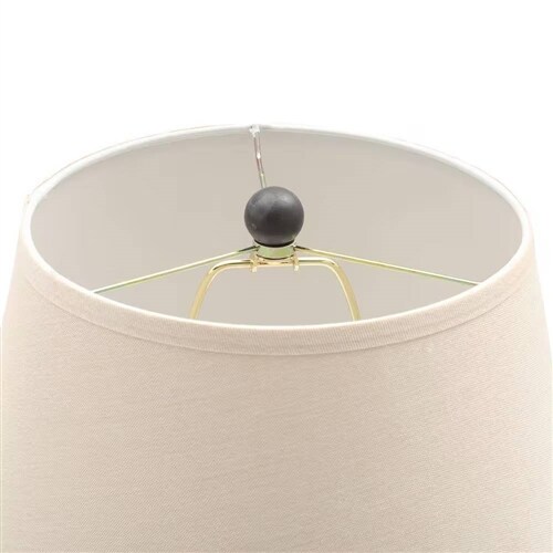 Rustic Bronze Metal Table Lamp with Linen Shade and Touch Control Perfect for Living Room