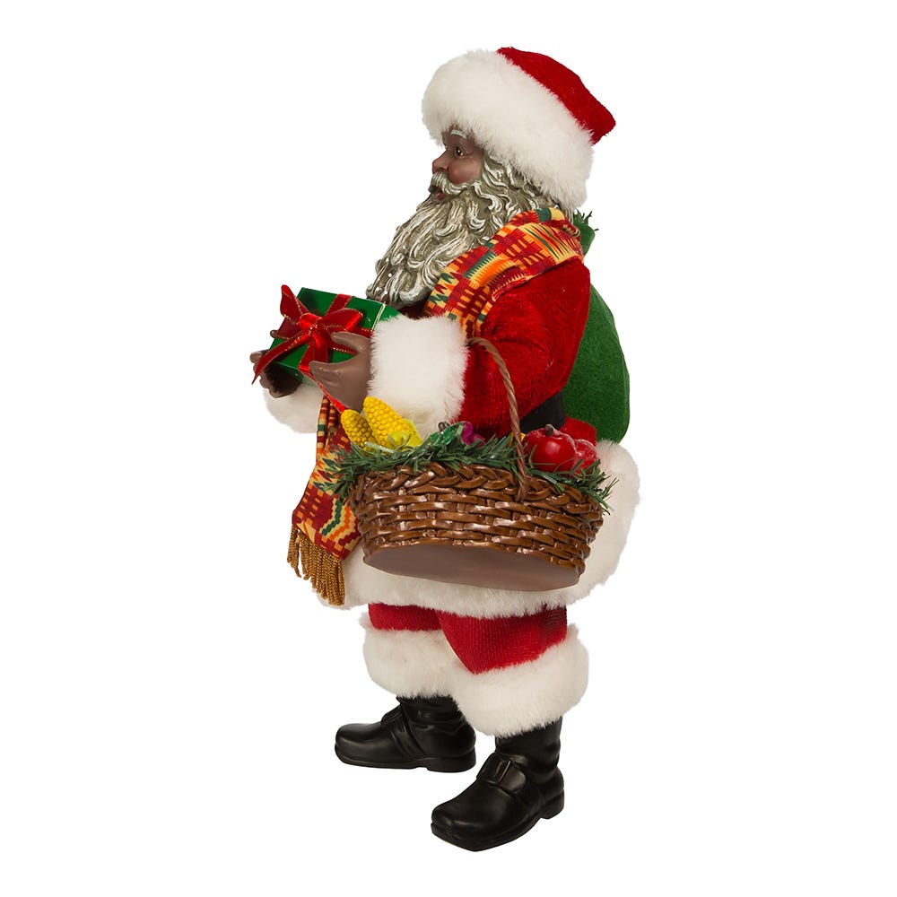 Kurt Adler 12-Inch Fabrich&#xE9; Kwanzaa Santa