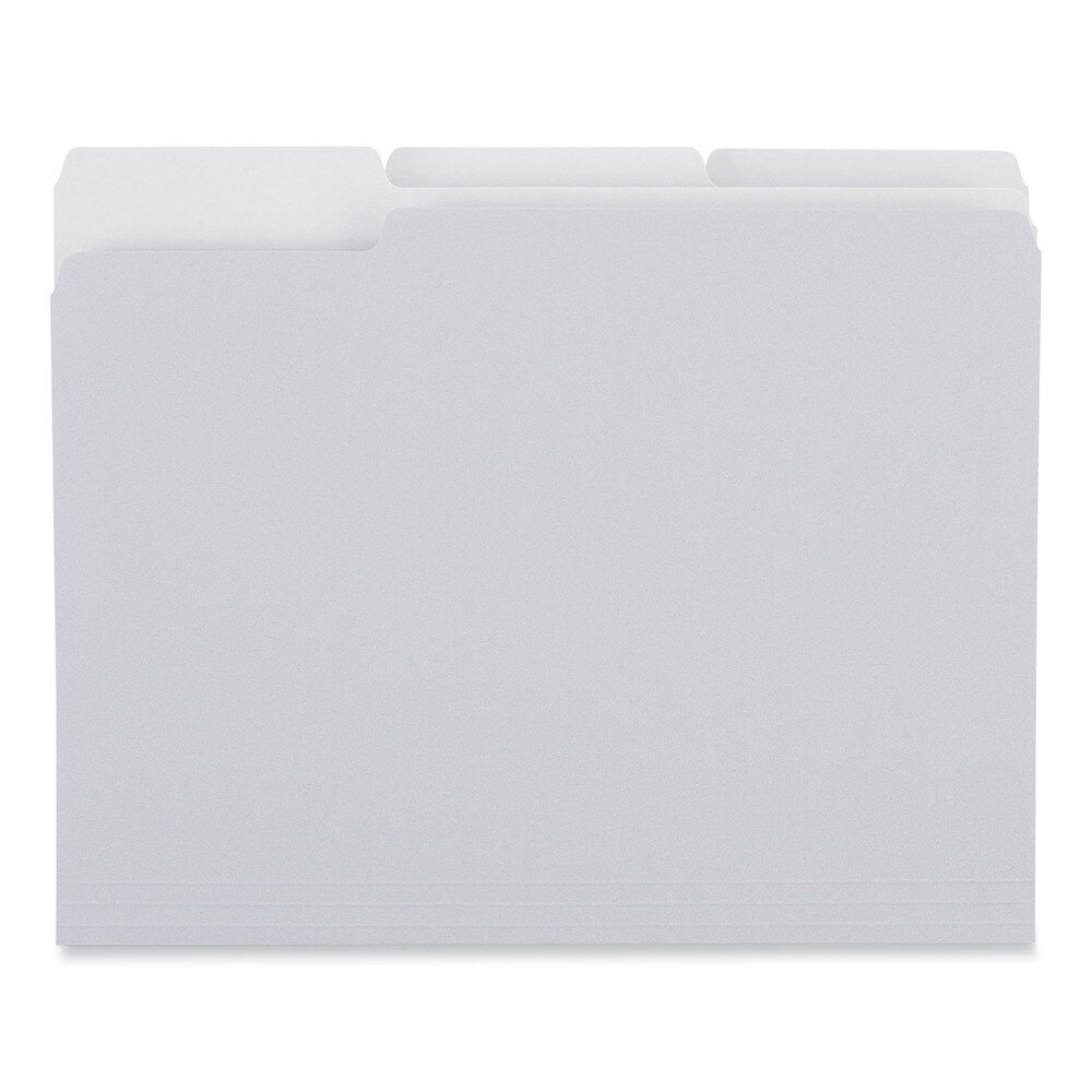 Universal 0.75 in. Expansion 1/3-Cut Tabs Assorted Letter Size Top Tab File Folders - Gray (100/Box)