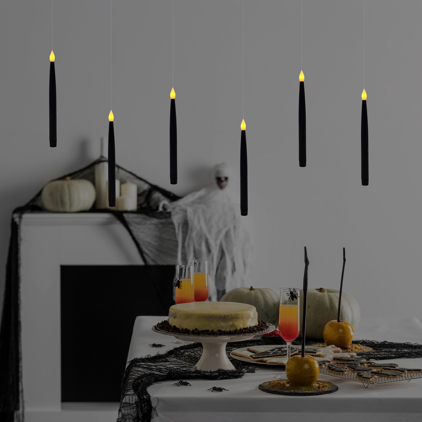 Mod Lighting and Decor LED Flickering Halloween Taper Candles - 9&#x22; - Set of 6