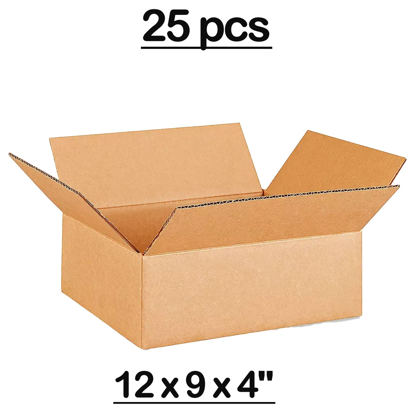 25 pcs Corrugated Boxes for Shipping Apparel Books Electronics Heavy Duty Storage Solution 12 x 9 x 4 inch