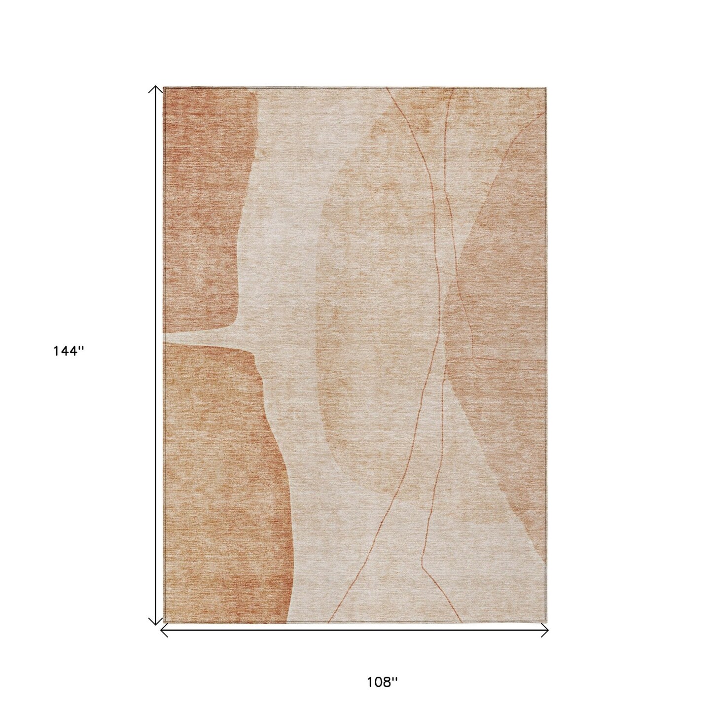 Edge Collections - 9' x 12' - Orange - Washable Durable Abstract Area Rug for Indoor and Outdoor Use - 1 Piece