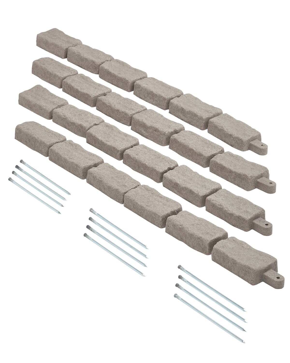 Beige Stone Landscape Edging 4-Pack with Realistic Texture for Garden Beds and Pathways