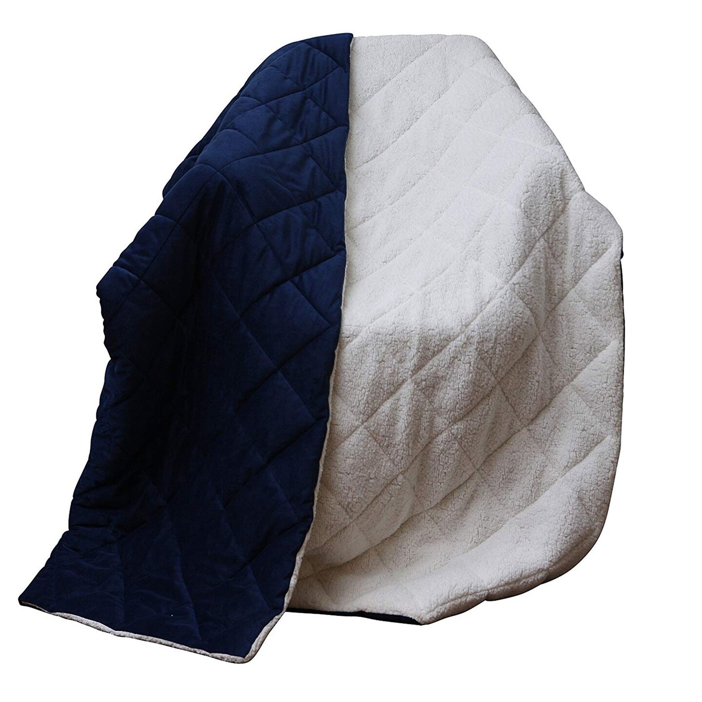 Edge Collections - Navy Blue & White - Cozy Plush Throw Blanket for Ultimate Comfort - 1 Piece