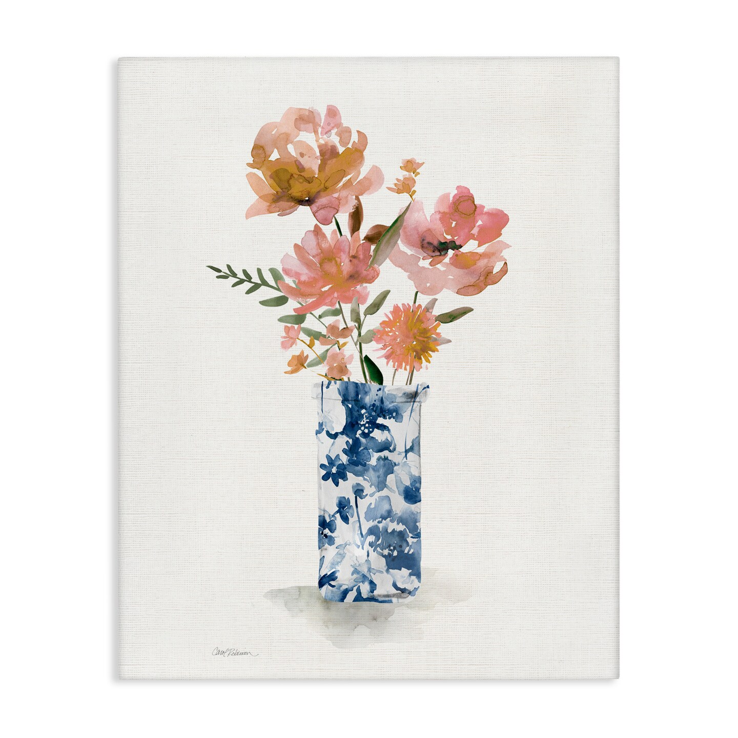 Stupell Industries Chinoiserie Blooms Pink Flowers Canvas Wall Art, design by Carol Robinson