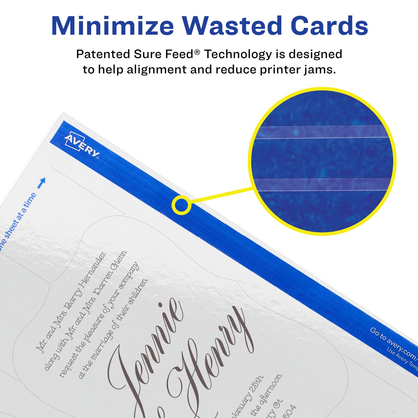 Avery 4" x 6" Rectangle Flourished Edge, Glossy White Postcards