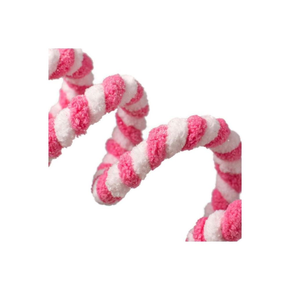 16&#x22; Peppermint Curly Chenille Pick: Pink &#x26; White