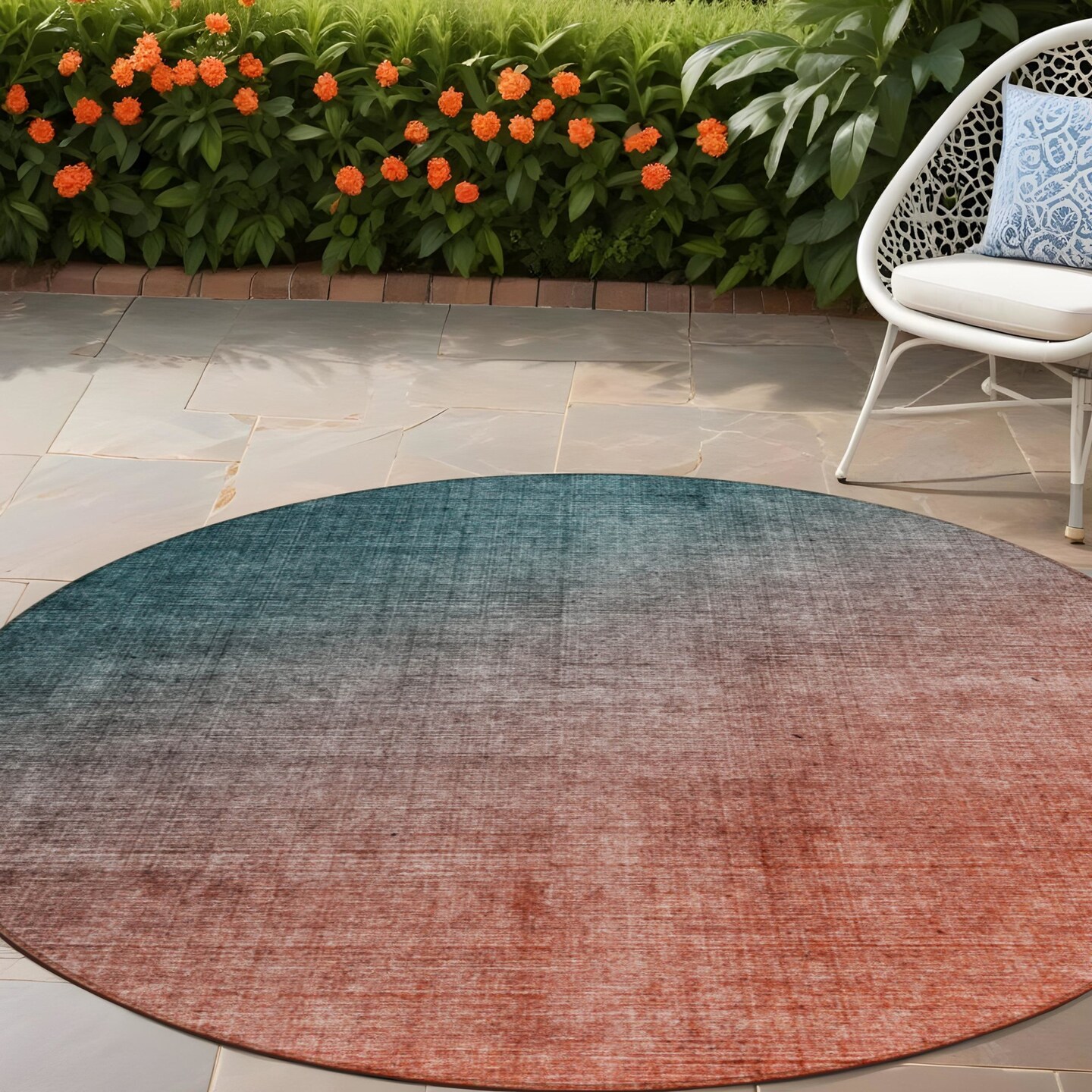Edge Collections - 8' - Gray - Ombre Indoor Outdoor Area Rug for Stylish Home Décor - 1 Piece