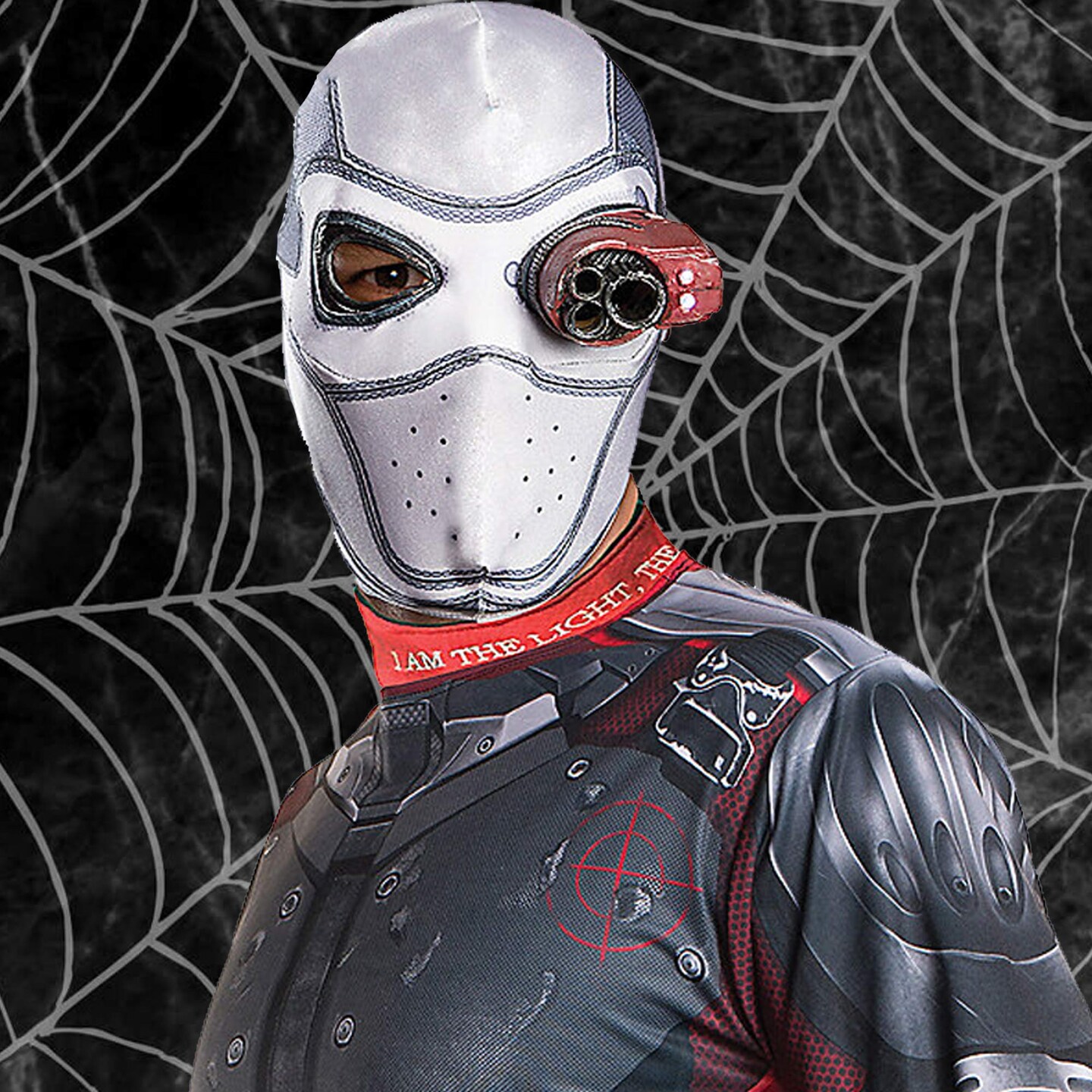 Suicide Squad Deadshot Costume Kit T Shirt Mask and Eyepiece