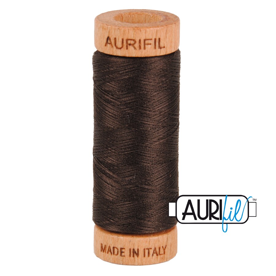 Very Dark Bark (1130) | 80wt Small Spool (274M / 300Y) | Aurifil Thread