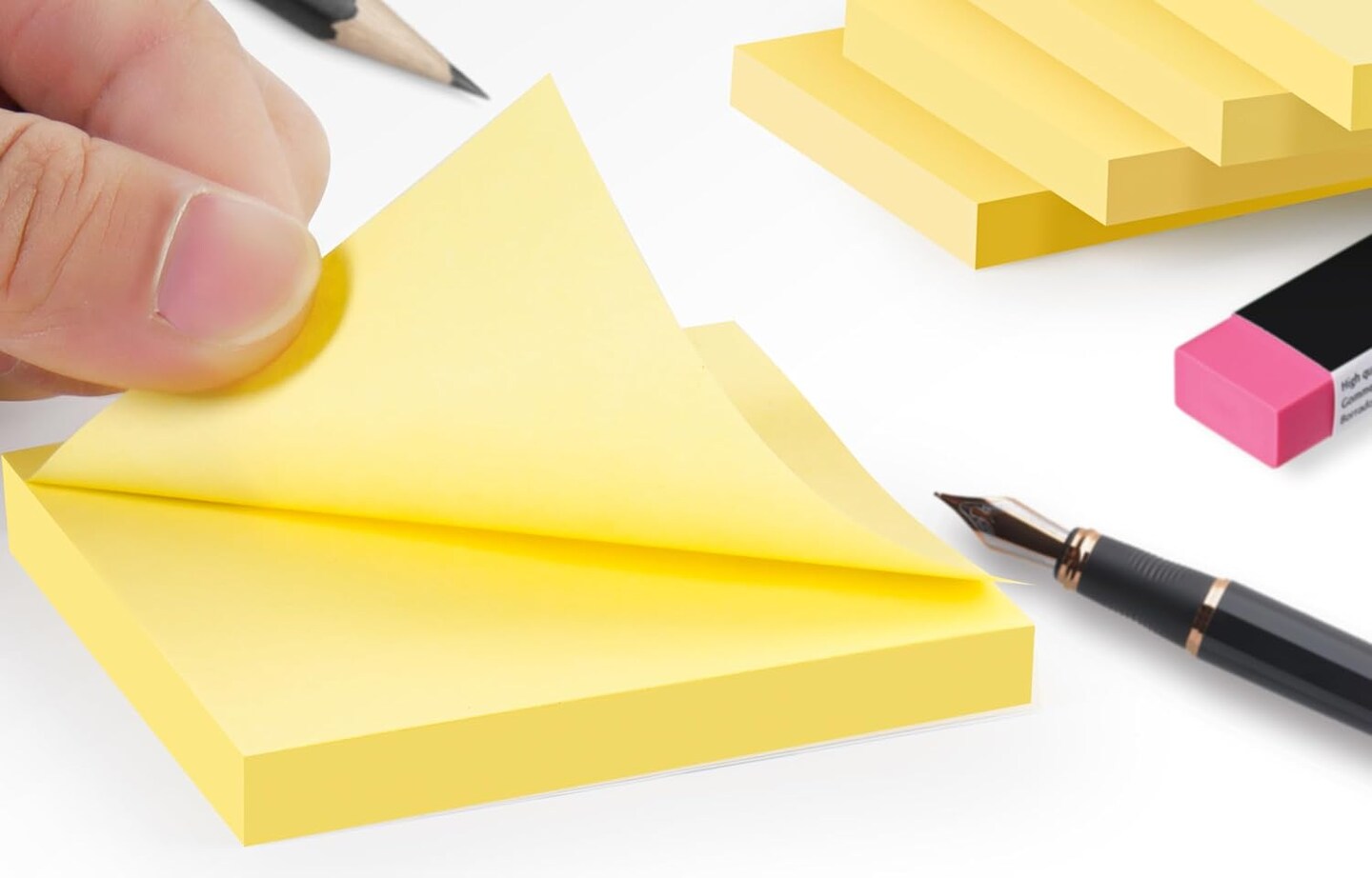 (12 Pads) Pop Up Sticky Notes Refills, Canary Yellow Strong Adhesive Post, Suitable for Home, Office, School, Clean Removal