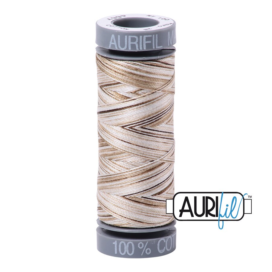Nutty Nougat - Variegated (4667) | 28wt Small Spool (100M / 109Y) | Aurifil Thread