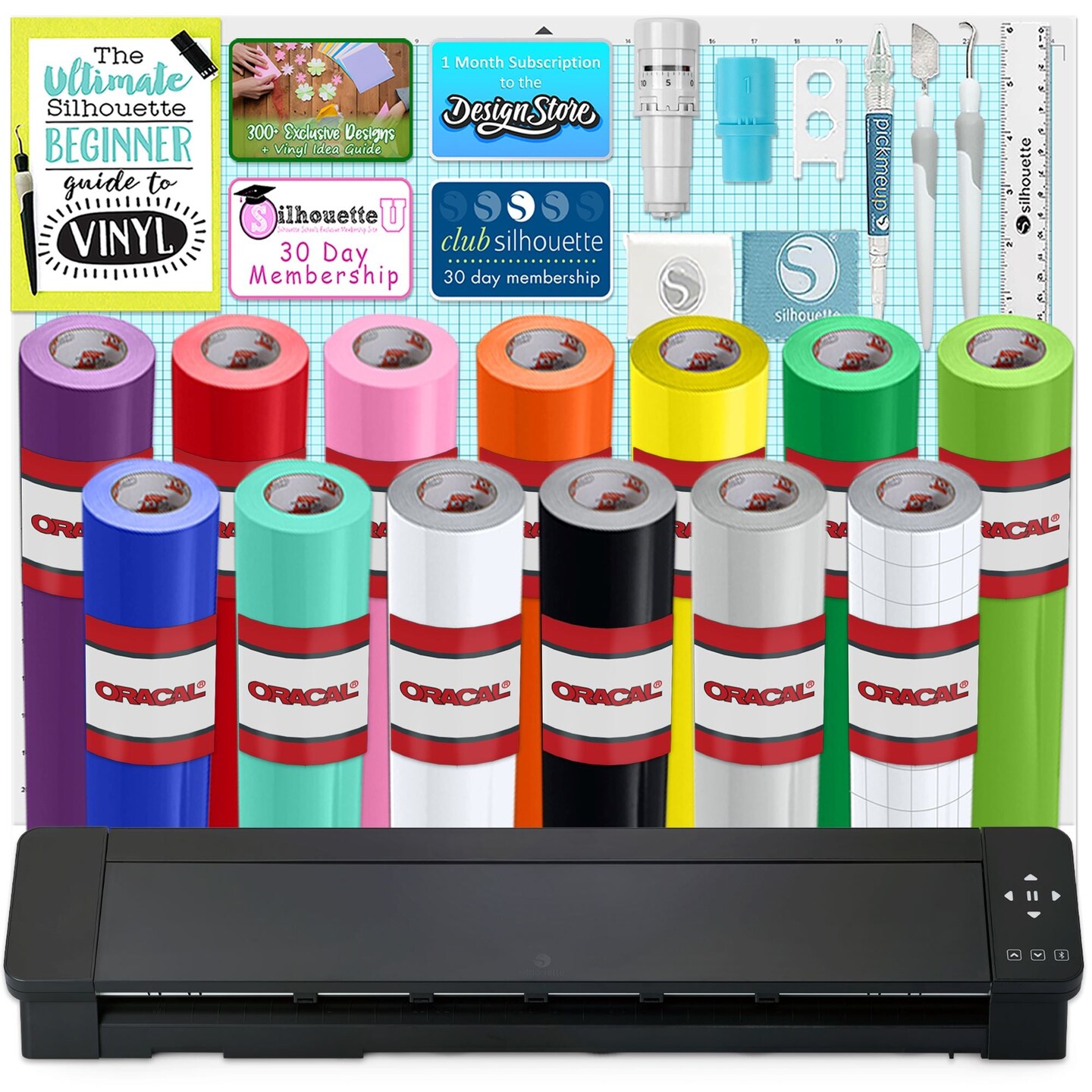 Silhouette Cameo 5 PRO MK-II w/ Oracal 651 24&#x22; Wide Vinyl Rolls, Tools, Guides
