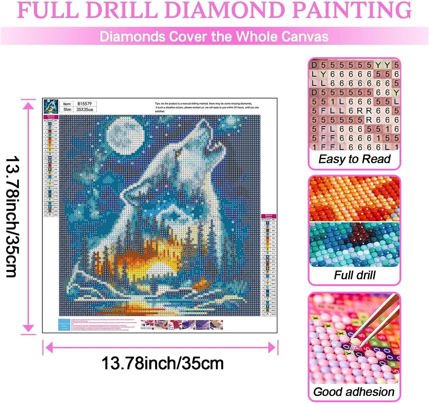 5D Diamond Painting Kit For Adults - Romantic Couple Full Drill DIY Art, 13.78x13.78 Inch Canvas, Stress Relief Home Wall Decor