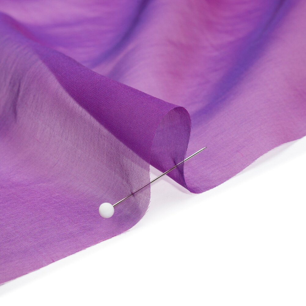 1 Yard Magenta Navy Iridescent Silk Voile Chiffon Like Fabric Lightweight , 54 Inches Wide