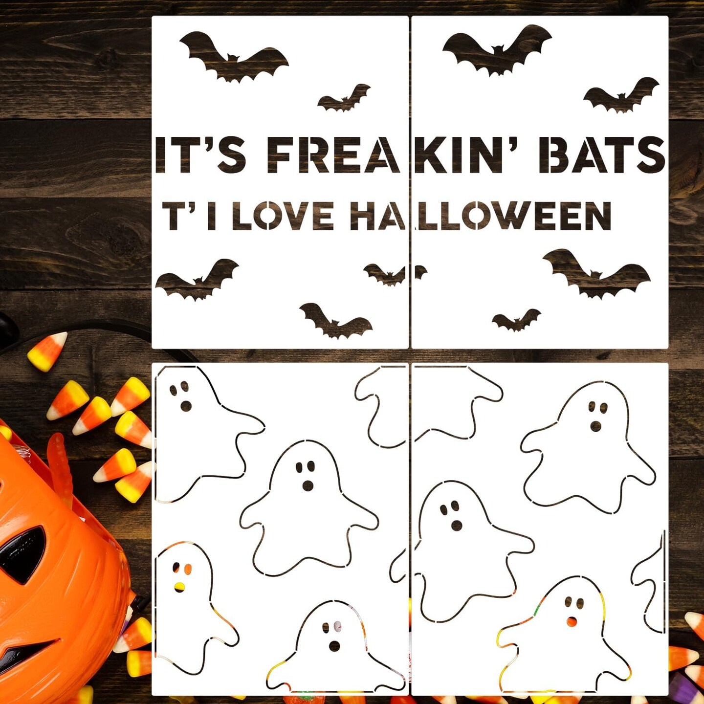 Large Halloween Doormat Stencils Reusable Boo Ghost Stencil(Halloween 01)
