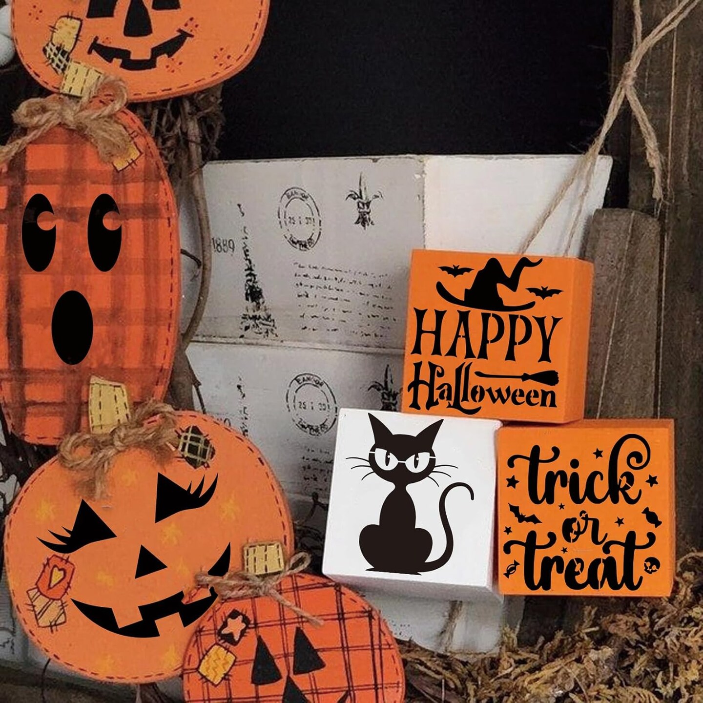 Halloween Stencils for Painting on Wood Crafts(16 Halloween Face)