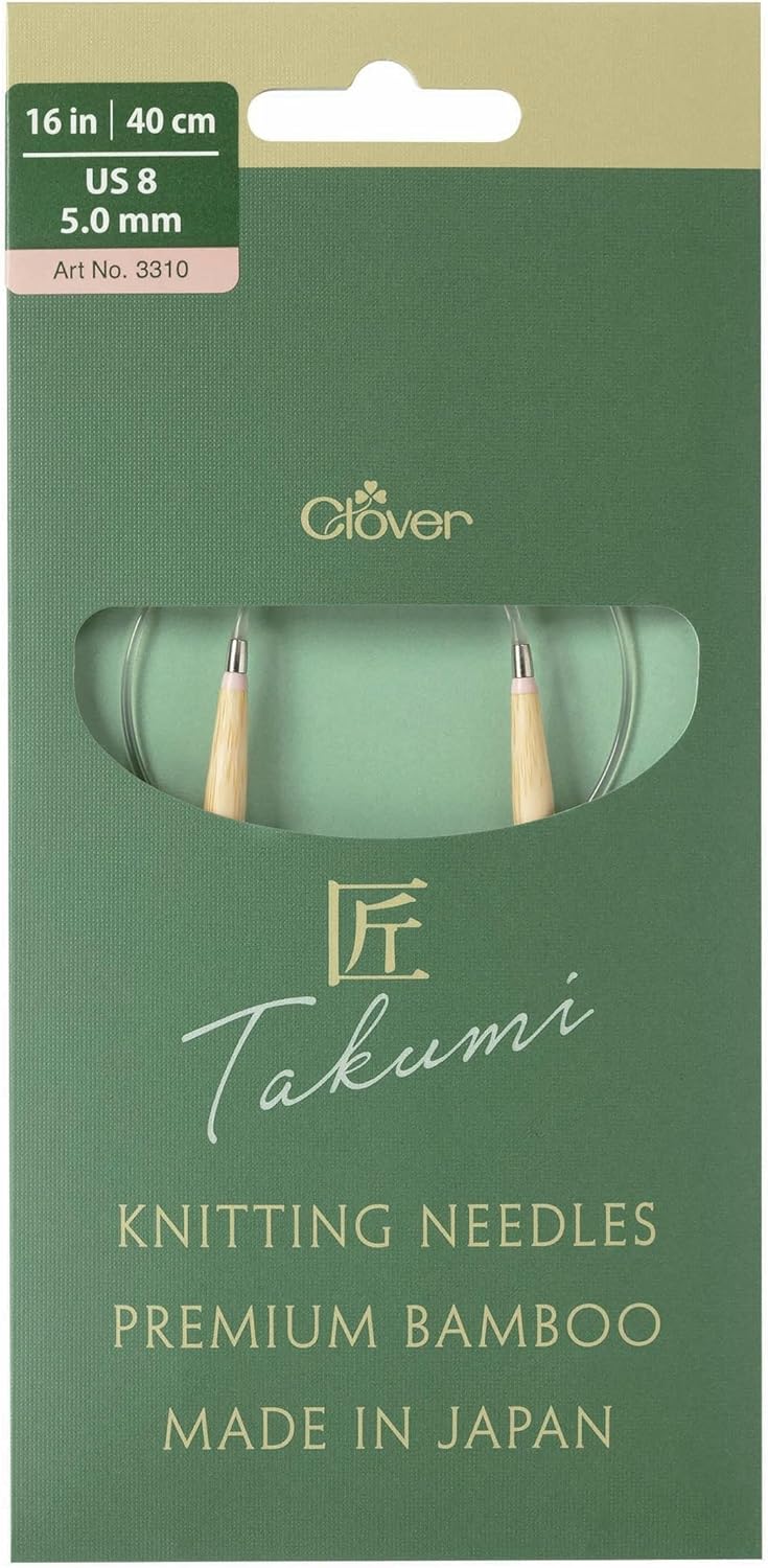 Clover Takumi Pro Bamboo Circular Knitting Needles 16"- US 0-15
