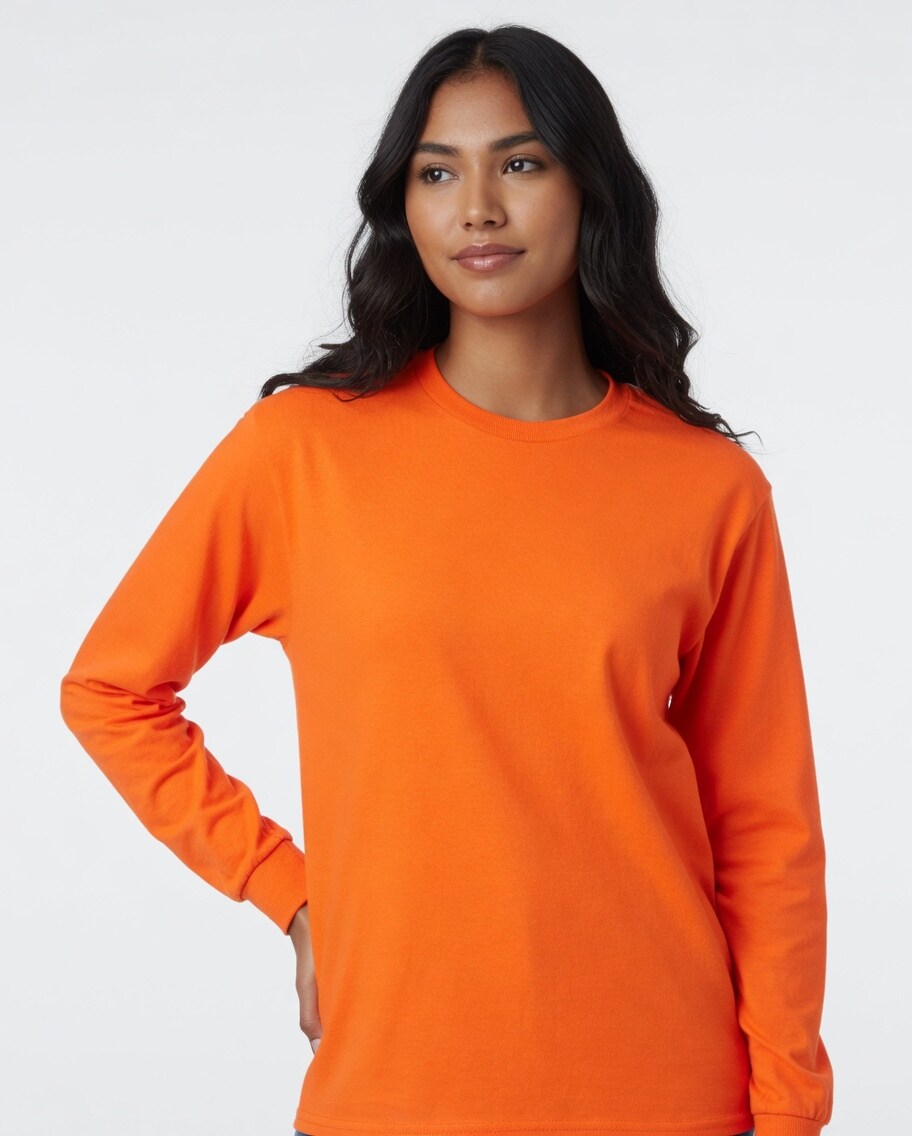Gildan Heavy Cotton Long Sleeve Crewneck T-Shirt for Layering & Custom Printing Heavyweight Tee