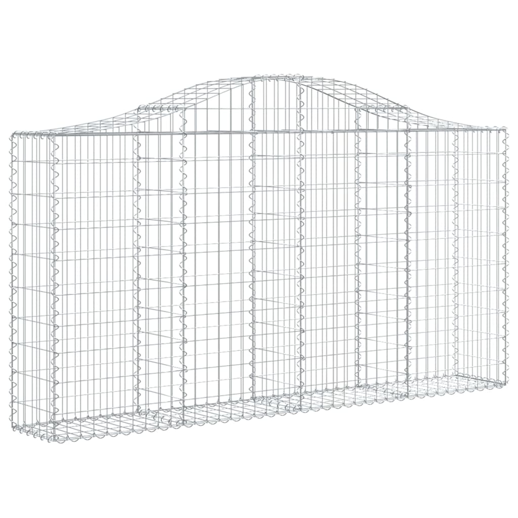 vidaXL Arched Gabion Baskets 10 pcs 78.7&#x22;x11.8&#x22;x39.4&#x22;/47.2&#x22; Galvanized Iron