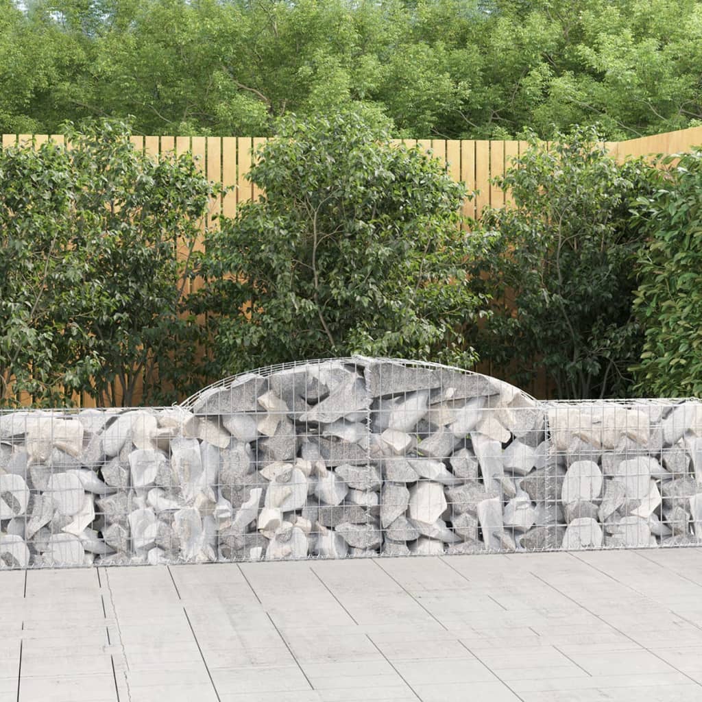 vidaXL Arched Gabion Basket 118.1"x11.8"x23.6"31.5" Galvanized Iron
