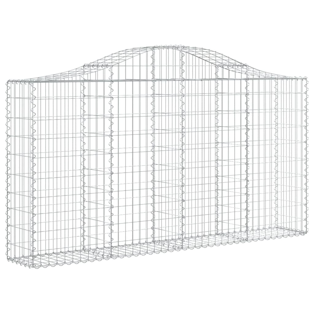 vidaXL Arched Gabion Baskets 11 pcs 78.7&#x22;x11.8&#x22;x39.4&#x22;/47.2&#x22; Galvanized Iron