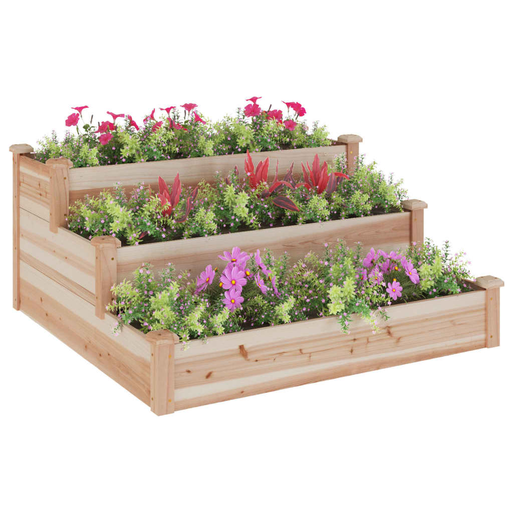 vidaXL Garden Raised Bed 47.2x47.2x22 Solid Wood Fir