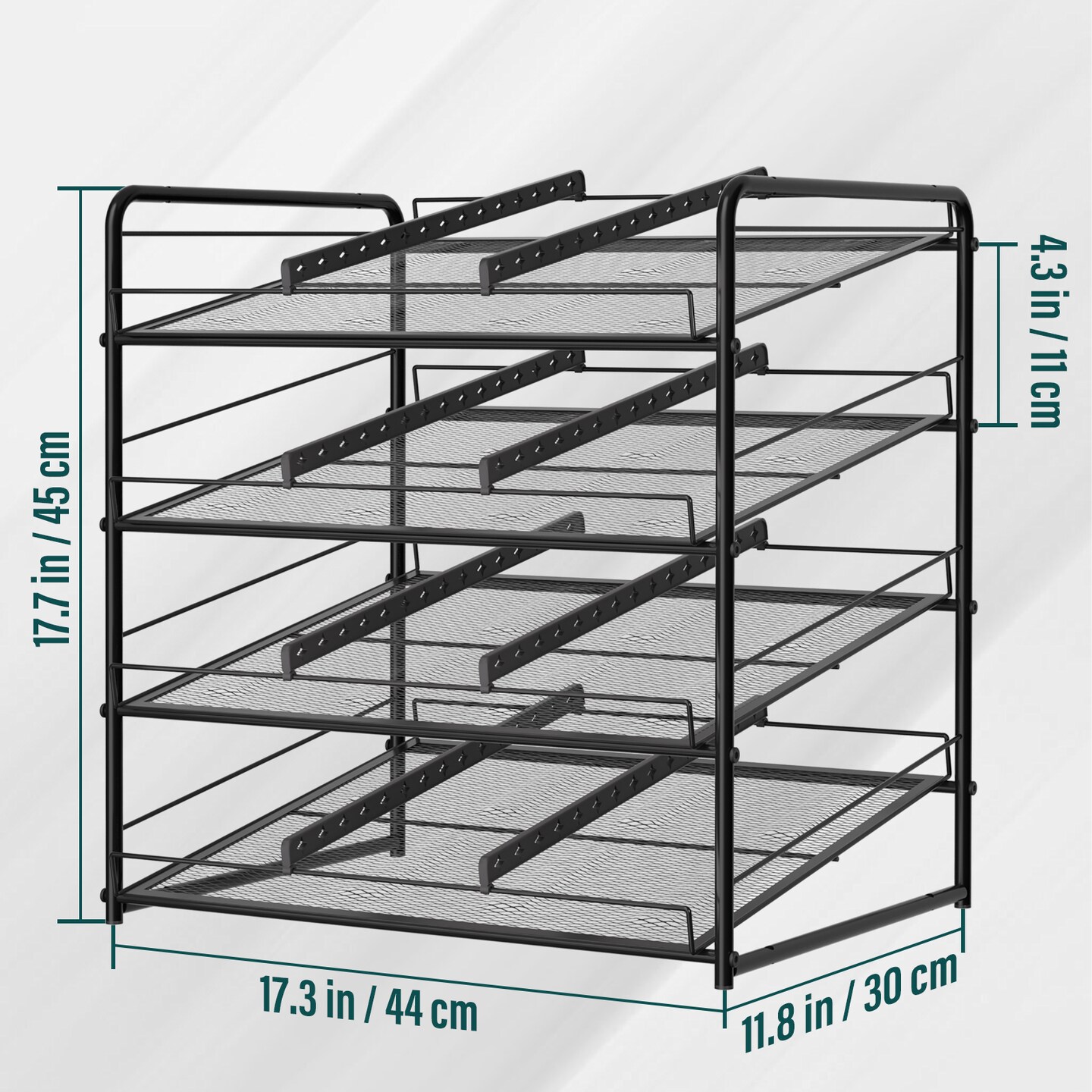 Can Rack Organizer 4-Tier Metal Can Rack Organizer Holds Up to 48 Cans, Can Dispenser for Pantry, Kitchen, Cabinets and Countertops